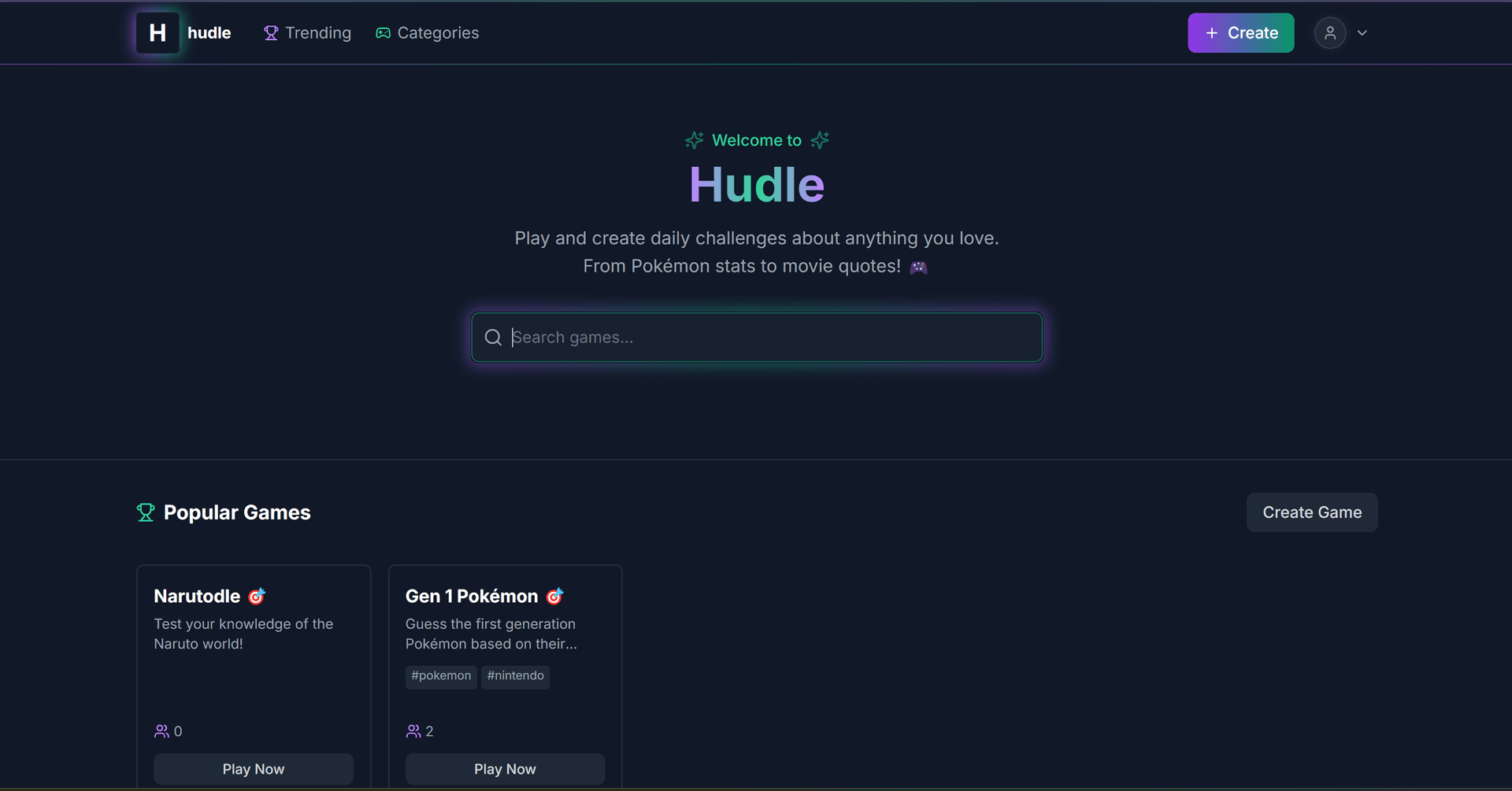 Hudle.io - Custom Wordle-like Games Creator